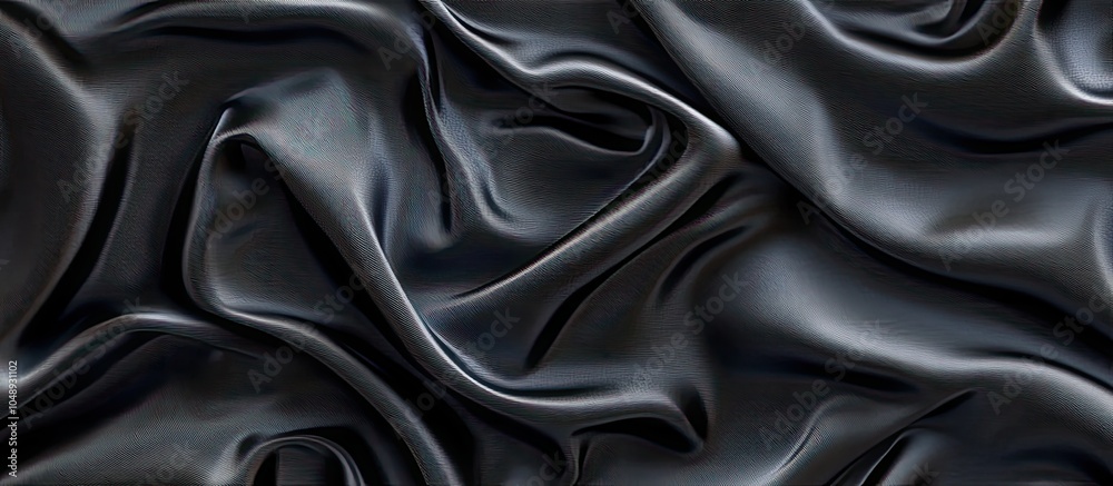 Poster Abstract design wrinkles on the fabric Textile plain dark backdrop. with copy space image. Place for adding text or design
