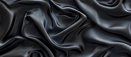 Obraz premium Abstract design wrinkles on the fabric Textile plain dark backdrop. with copy space image. Place for adding text or design