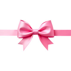 Pink gift bow isolated on transparent background. Pink bow png