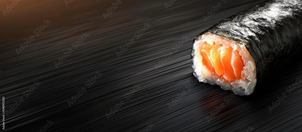 Poster Japanese cuisine seafood sushi rolls for Setsubun. with copy space image. Place for adding text or design