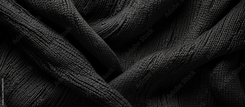 Poster Black textile texture suitable for a background vertical. with copy space image. Place for adding text or design