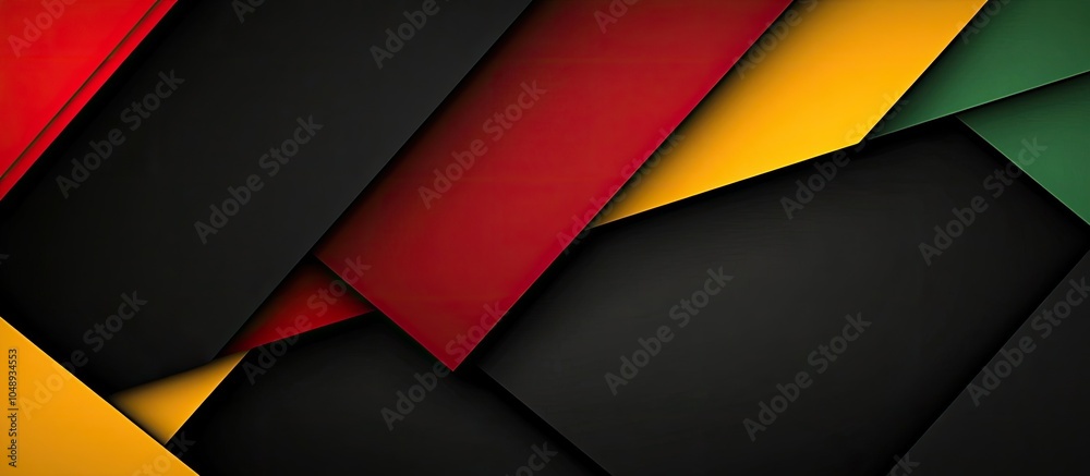 Poster abstract geometric background in black red yellow and green colors background for black history mont