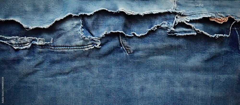 Poster vintage jeans with a torn denim texture for a background. with copy space image. place for adding te
