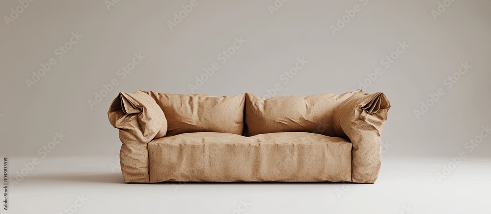Aufkleber Sofa made from recycled paperboard. with copy space image. Place for adding text or design
