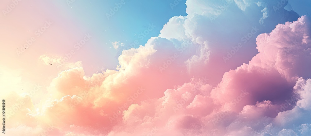 Leinwandbilder fantasy cloudy sky featuring a pastel gradient color abstract background of nature. with copy space 