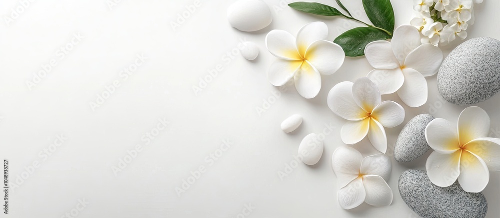 Aufkleber Lovely spa arrangement set against a white background. with copy space image. Place for adding text or design