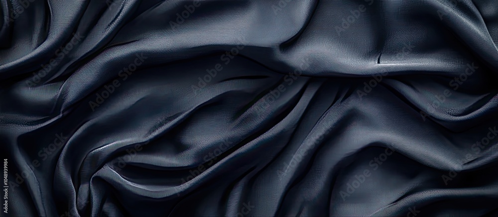 Poster Abstract design wrinkles on the fabric Textile plain dark backdrop. with copy space image. Place for adding text or design