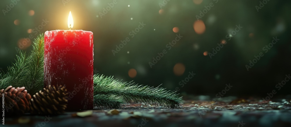 Poster Holiday candle. with copy space image. Place for adding text or design