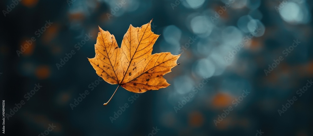 Poster autumn leaf in the wild. with copy space image. place for adding text or design