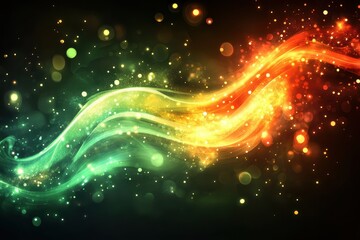 Fototapeta premium Colorful swirling lights create a dynamic visual display against a dark background