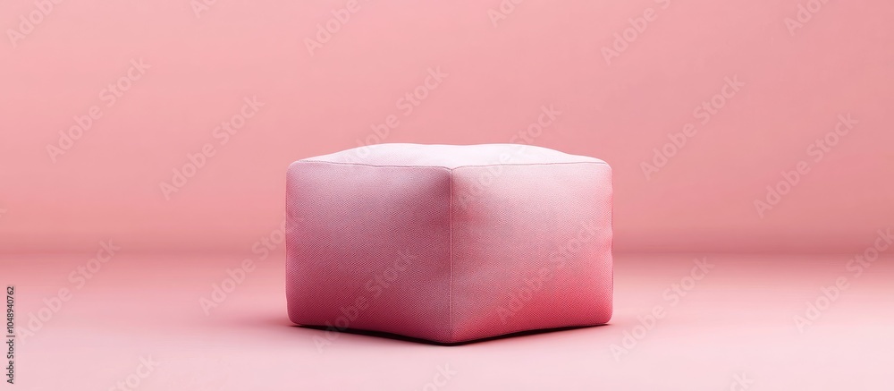 Poster pink pouf box. with copy space image. place for adding text or design