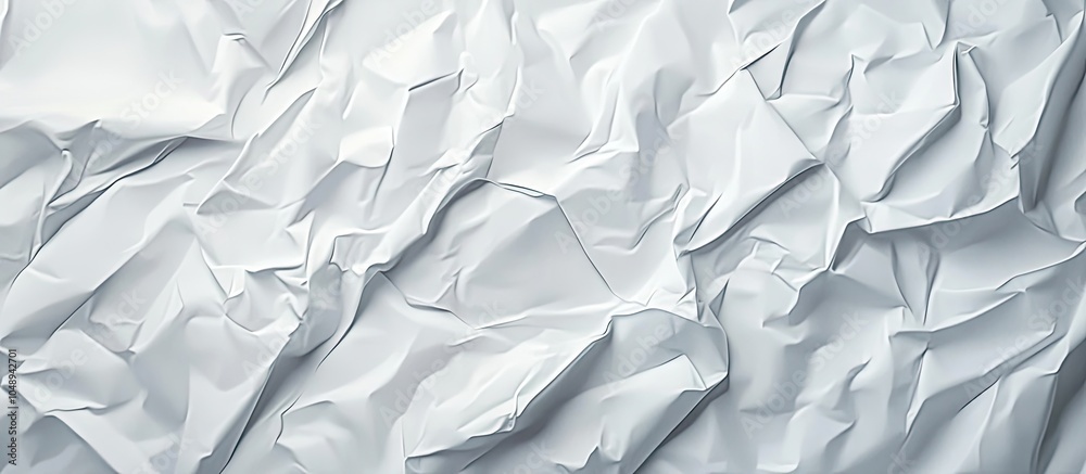 Fototapete Clean crumpled white paper abstract background. with copy space image. Place for adding text or design