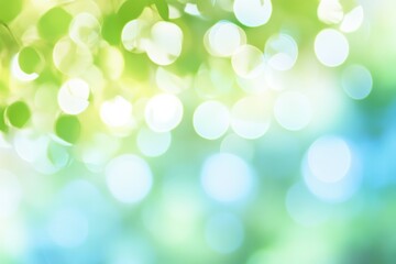 Obraz premium Bright sunlight filters through lush green leaves creating a serene, bokeh effect in the morning