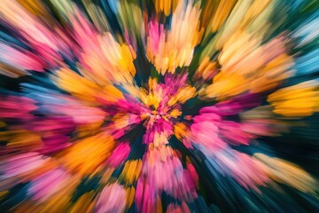 Fototapeta premium Vibrant floral explosion showcasing a multitude of colorful flowers in full bloom during spring
