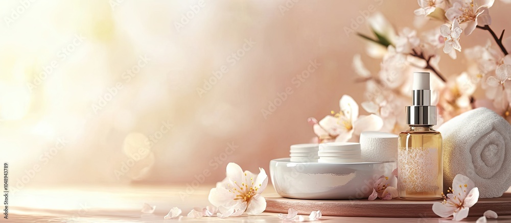 Poster spa services aromatherapy and skincare concept. with copy space image. place for adding text or desi