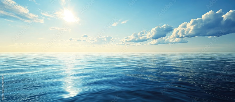 Aufkleber tranquil sea beneath the blue sky. with copy space image. place for adding text or design