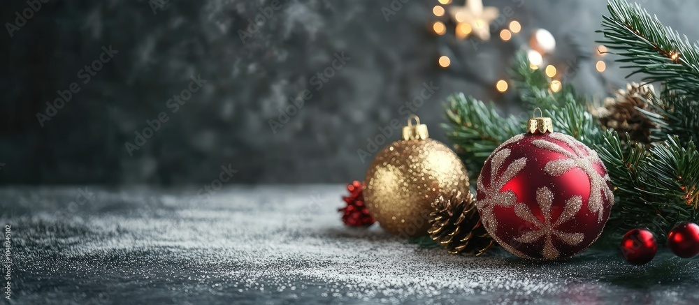 Poster christmas and new year decorations handmade christmas ornaments. with copy space image. place for ad