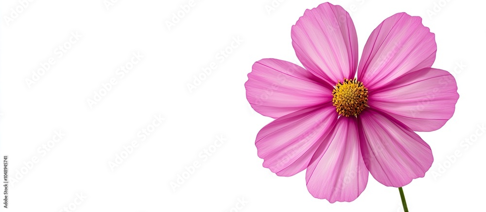 Poster Cosmos flower isolated on a white background. with copy space image. Place for adding text or design