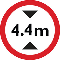 4.4 m height limit sign vector illustration
