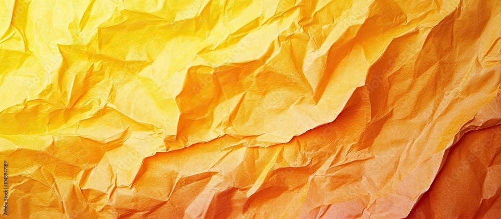 Aufkleber Yellow and orange wrinkled paper texture background. with copy space image. Place for adding text or design
