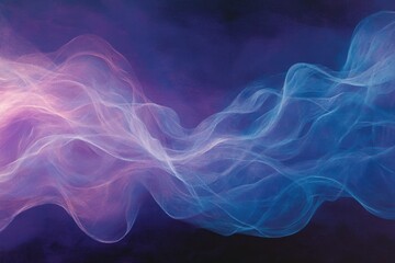 Obraz premium Swirling abstract waves of blue and pink hues create a dynamic visual effect in a dark background