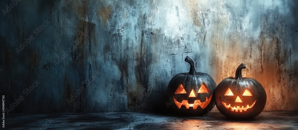 Fototapete grunge wall background with a halloween color tone. with copy space image. place for adding text or 