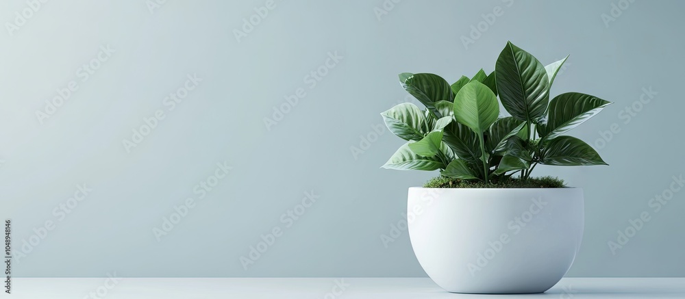 Aufkleber Hoya climbing plant in a small white ceramic container. with copy space image. Place for adding text or design