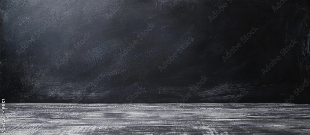 Poster empty black chalkboard background featuring a chalk smudge texture vacant educational wooden wall bl