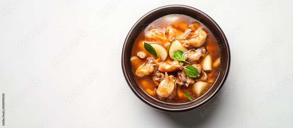 Aufkleber chinese cuisine featuring chicken wing and winter melon soup. with copy space image. place for addin