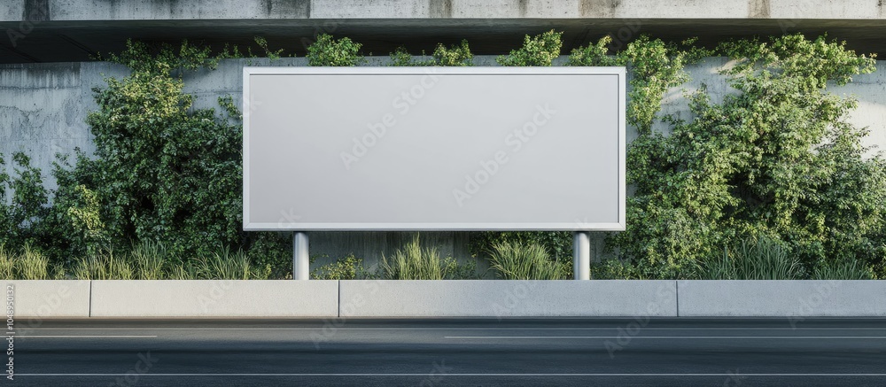 Poster Outdoor pole billboard featuring a mockup gray screen set against an expressway background Clipping path. with copy space image. Place for adding text or design