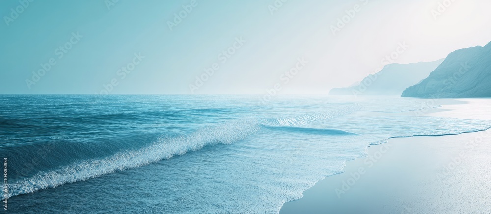 Poster Ocean and shoreline. with copy space image. Place for adding text or design