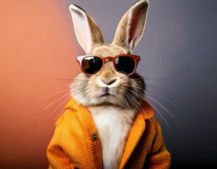 Lustiger Osterhase mit übergroßer Sonnenbrille – Perfekt für humorvolle Osterkarten und Social Media