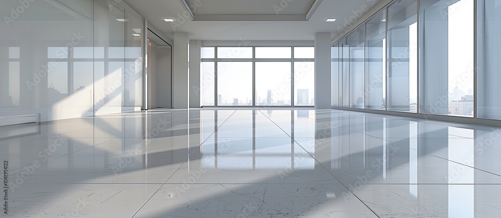 Poster vacant floor of a contemporary business office building. with copy space image. place for adding tex
