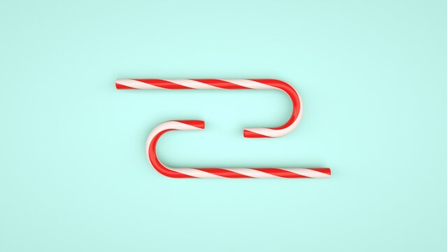 Illustration, 3d rendering, christmas candy, new year holidays, candy on solid background, 2025 year, new year, gift card, white, pink, red, green colors, holidays, fun, sweets, joy	