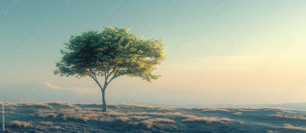 Poster solitary tree. with copy space image. place for adding text or design