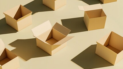 Open Cardboard Boxes on a Light Surface
