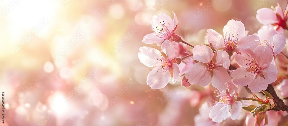 Fototapete spring blooming flower background. with copy space image. place for adding text or design