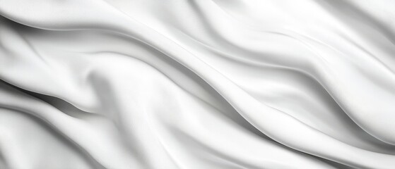 Obraz premium A tight shot of a white fabric, displaying undulating patterns at the cloth's upper and lower edges