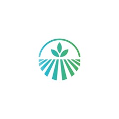 Circle farm symbol icon vector logo template design