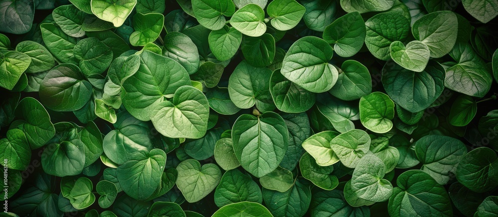 Fototapete green leaves serve as a natural background wallpaper showcasing leaf texture. with copy space image.