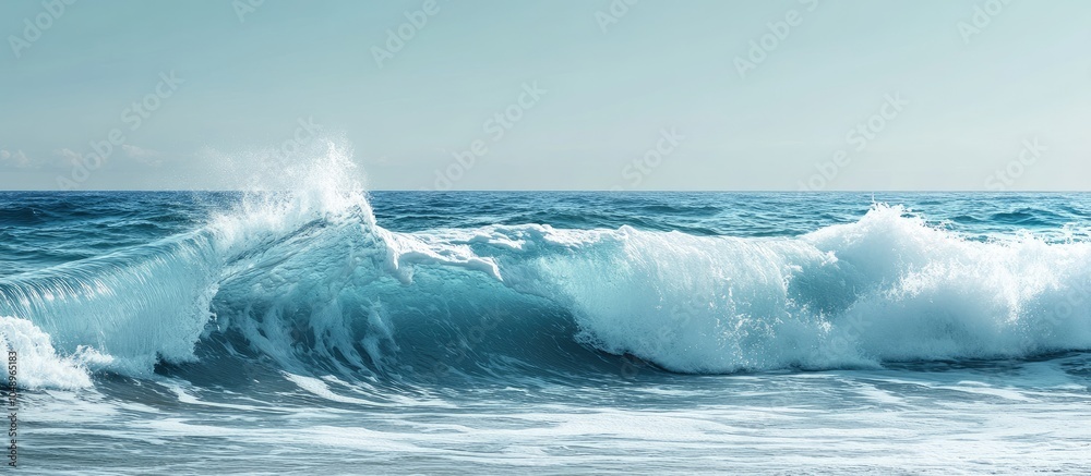 Aufkleber Wave against a sea and ocean backdrop. with copy space image. Place for adding text or design