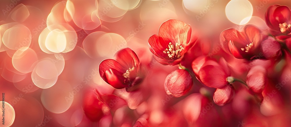 Poster red bokeh. with copy space image. place for adding text or design