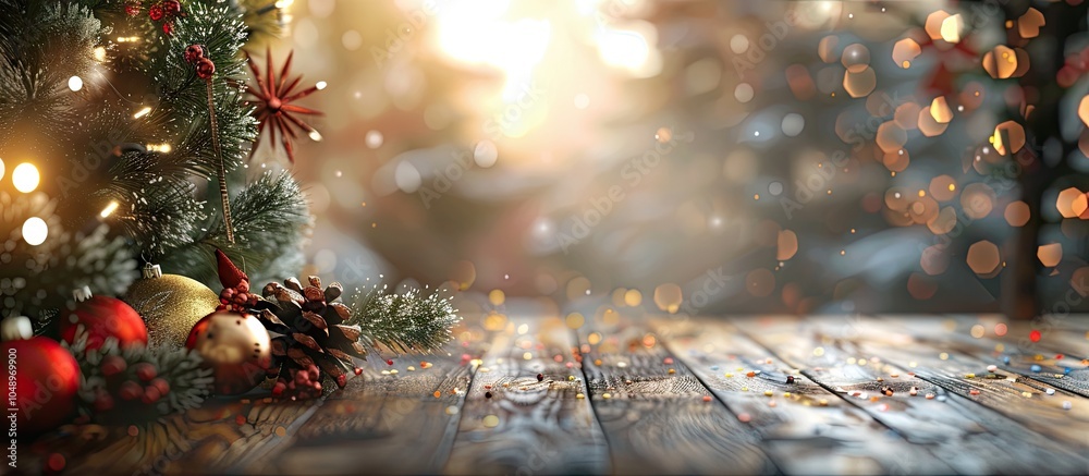 Aufkleber Background of blurred Christmas and New Year holidays. with copy space image. Place for adding text or design