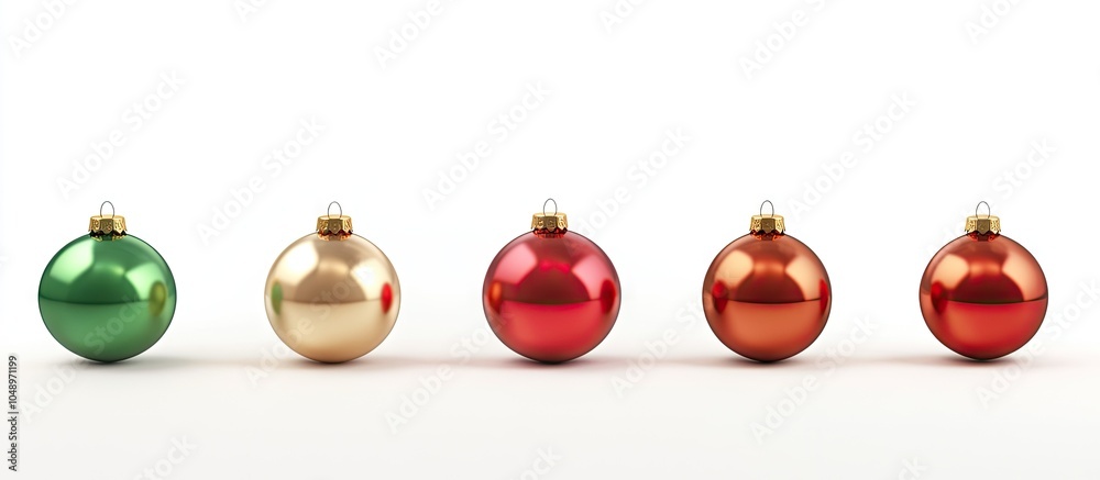 Aufkleber Christmas balls of different sizes and colors isolated on a white background. with copy space image. Place for adding text or design