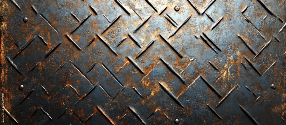 Aufkleber aged metal texture for background diamond metal surface texture. with copy space image. place for ad