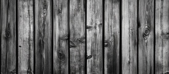 Naklejka premium Wood fence background texture BW. with copy space image. Place for adding text or design