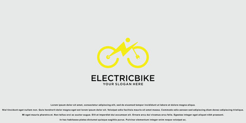 Electric bike logo design with unique concept premium vector