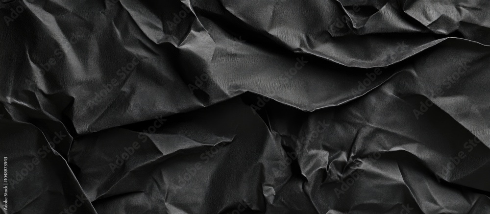 Leinwandbilder crumpled black paper texture background creative design templates. with copy space image. place for 