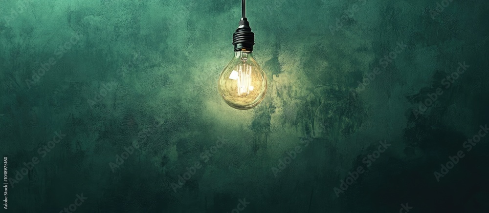 Poster Antiqued green background with lighting. with copy space image. Place for adding text or design