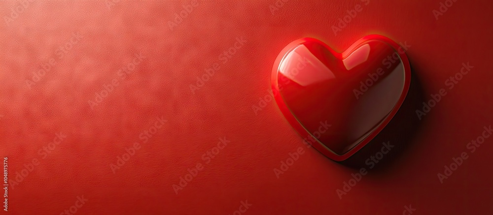 Aufkleber Red heart shape on a red background with copyspace for your text Concept of Valentine s Day a day of love